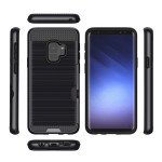 Wholesale Galaxy S9 Credit Card Armor Hybrid Case (Black)